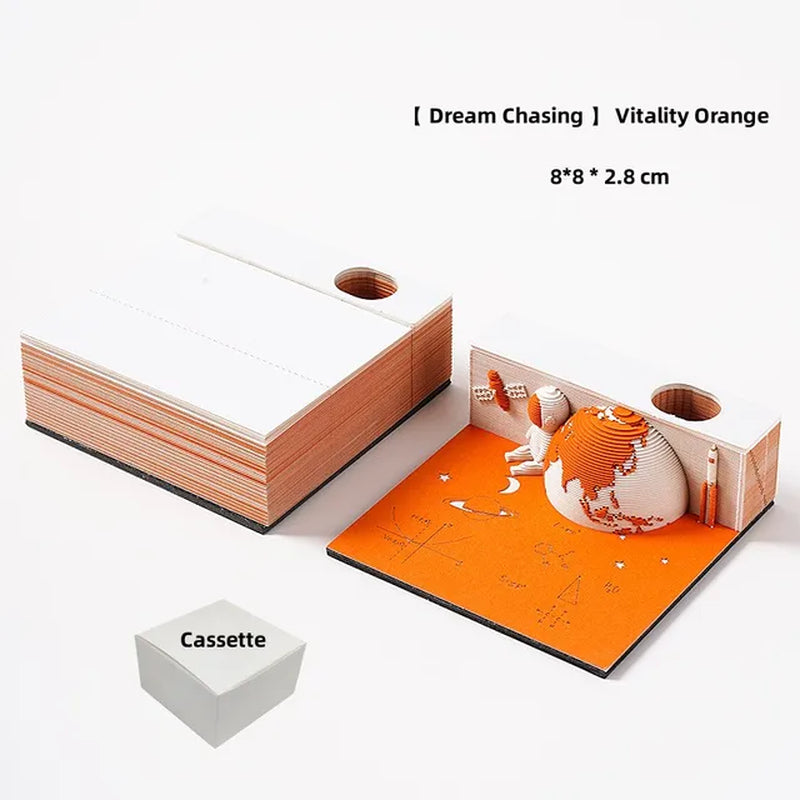 8.5X9.8X9.8Cm Paper Carving 2024 Calendar Decor Interesting Shaped 3D Calendar Notepad for Birthday and Christmas Gift