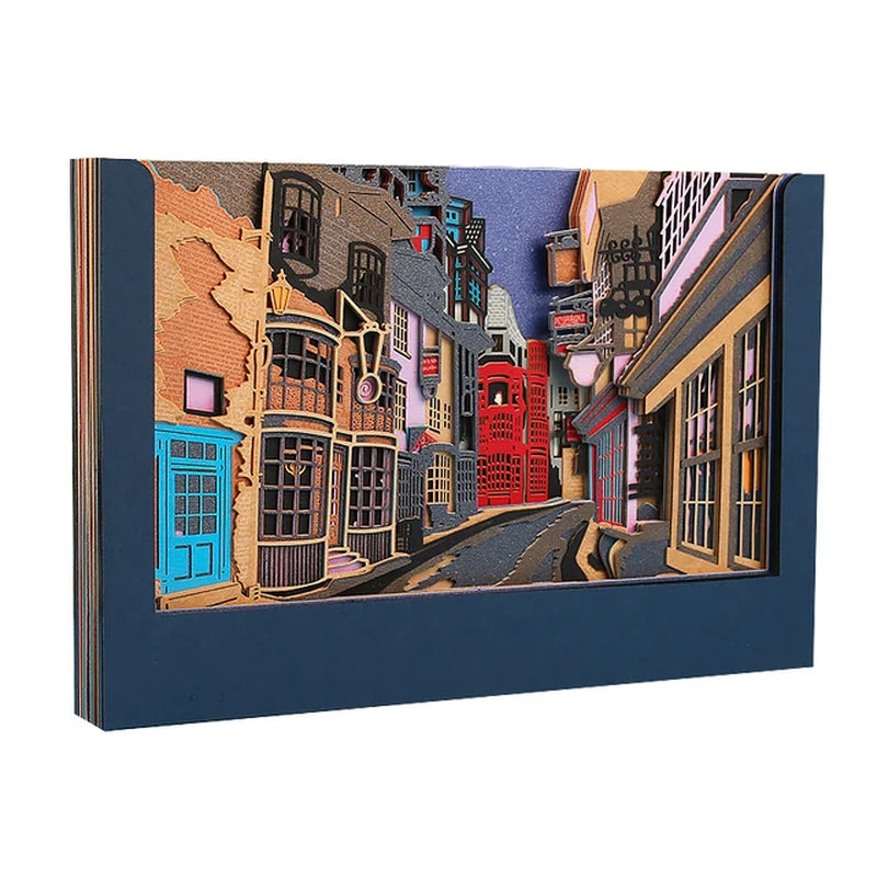 Sweetmade Party Favor Diagon Alley Building Block Note Led Lighted up 3D Notepad Unique Gift for Guest 3D Memo Pad for Friends