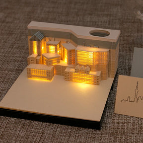Sweetmade Party Favor Diagon Alley Building Block Note Led Lighted up 3D Notepad Unique Gift for Guest 3D Memo Pad for Friends